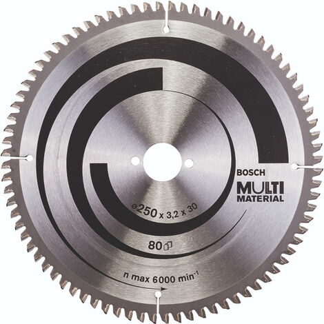 BOSCH DISCO SIERRA MULTIMATERIAL PARA SIERRAS INLGETADORAS Diámetro disco x eje (mm) 250x30 Número de dientes 80