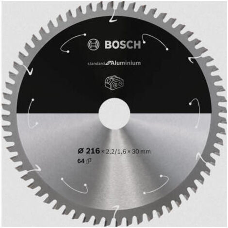 Hoja de sierra circular de carburo BOSCH 216 x 30 x 2,2 mm (64 dientes) - Aluminio