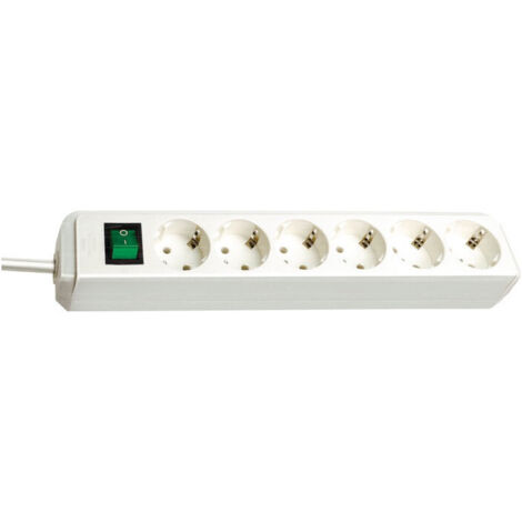 Base múltiple BRENNENSTUHL Eco-Line blanca con 6 tomas y cable de 1.5 m