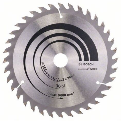 Hoja De Sierra Circular De 165X20 Mm 36Z Wz Boschoptiline