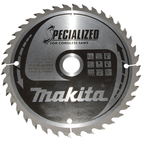 Makita B-32954 Hoja de sierra circular Specialized TCT 165x20mm 40T Madera