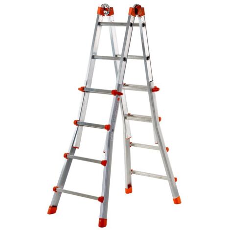 GIERRE AL002 ESCALERA TELESCÓPICA MULTIPOSICIÓN DE ALUMINIO PEPPINA DE 100 KG (4X4 PELDAÑOS) Nº DE PELDAÑOS 4+4