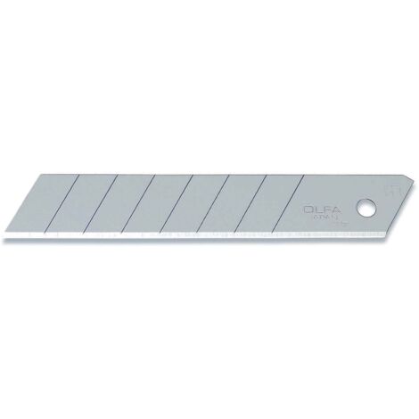 OLFA LB-10B - Pack de 10 cuchillas troceables 18 mm plateadas en blister