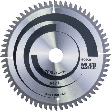 BOSCH DISCO SIERRA MULTIMATERIAL Diámetro disco x eje (mm) 230x30 Número de dientes 64