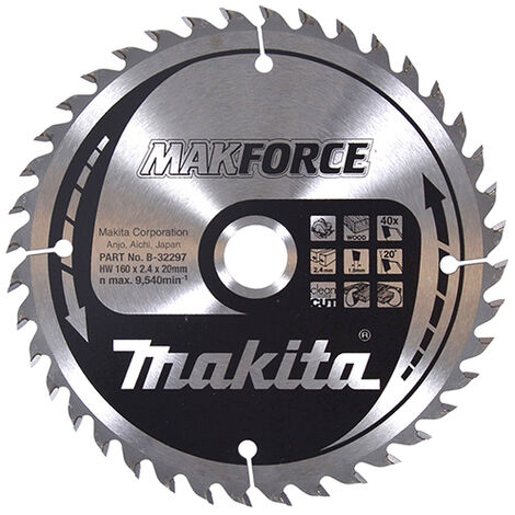 Makita B-32297 Hoja de sierra circular Makforce TCT 160x20mm 40T Madera