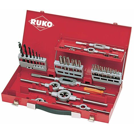 Ruko 245030 Juego de herramientas para roscar 44 piezas plateado