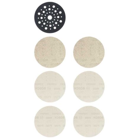 BOSCH MALLAS DE LIJA EXPERT M480 125MM PARA LIJADORAS EXCÉNTRICAS TAMAÑO DEL GRANO 80/120/180 UNIDAD DE EMBALAJE 6 unidades