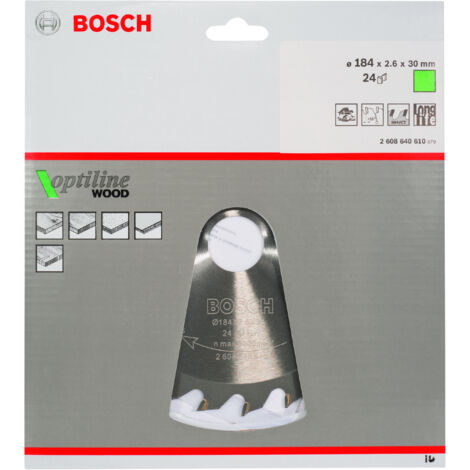 Hoja de sierra circular OP WO H 184x30-24 BOSCH 2608640610 (1/2)
