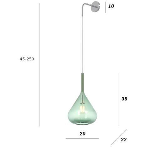 Applique murale moderne top light kona 1177 cr a ve e27 applique led en verre