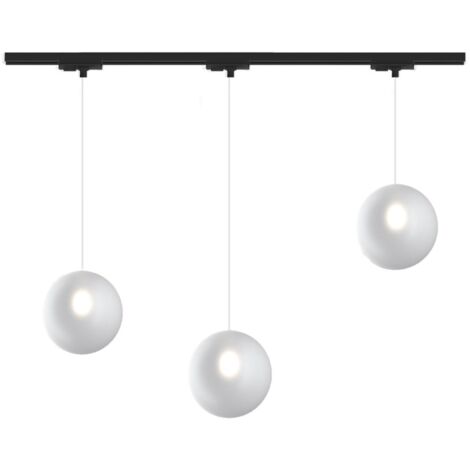 Binario top light mono 1184 eclipse bianco g9 led lampada soffitto moderna sfera vetro bianco (1/5)