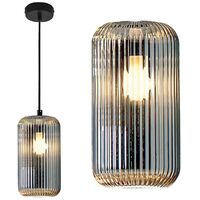 Gea luce raika vg b1 e27 led plafonnier moderne à suspension en verre coloré, couleur cromo specchiato