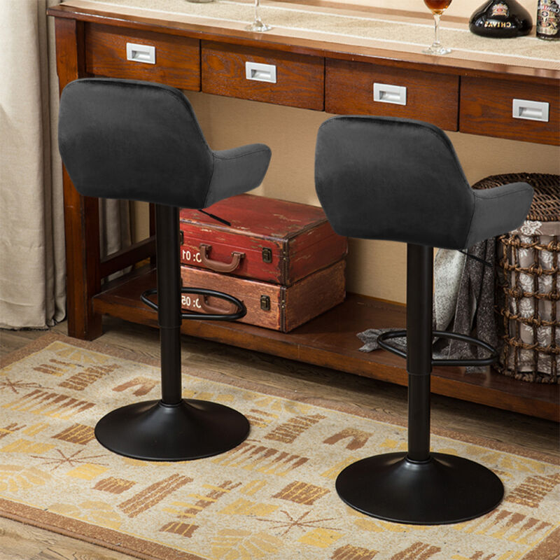 Lot De 2 Chaises De Bar Hautes Belfoyer - Tissu Beige Doux Avec Accoudoirs, Repose-Pieds Et Coussin Amovible - Style Élégant Cuisine/Bar