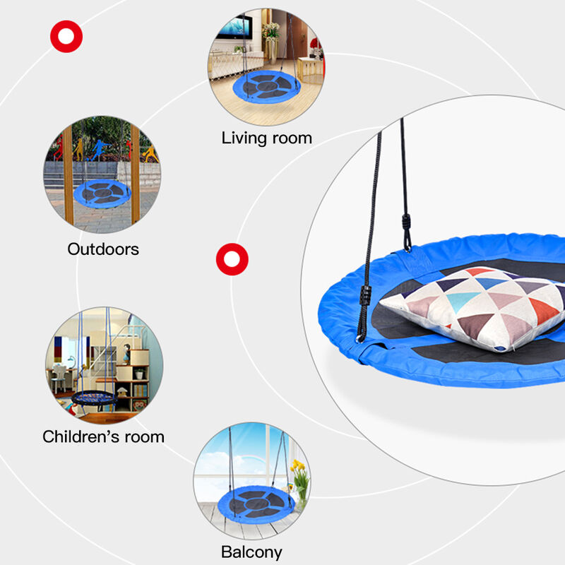 Balançoire Nid D'oiseau Rond 120cm Relaxdays - Pour Jardin Et Intérieur, Supporte 100kg