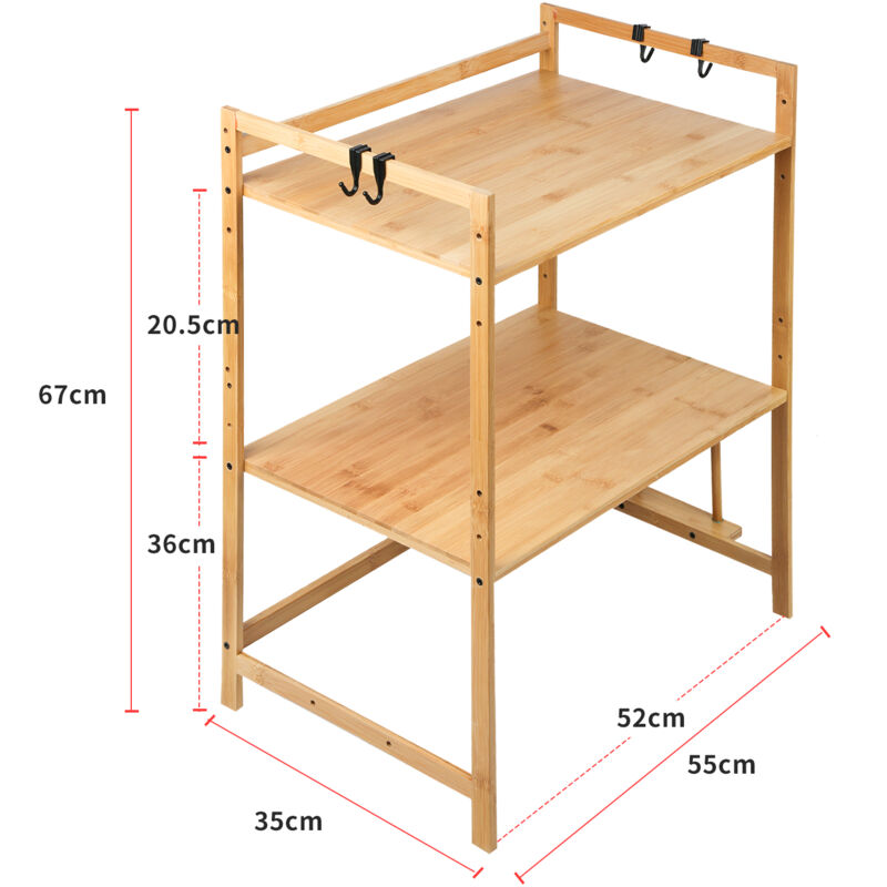 Étagère Micro-ondes Durango 2 Niveaux - Rangement Cuisine Extensible