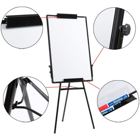 Tableau Blanc Magnétique 60x90cm - Organisateur Effaçable Quadrillé | Avec Porte-Marqueurs