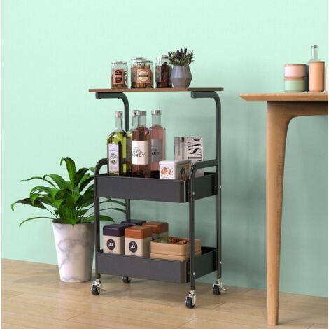 Chariot De Rangement Cuisine En Plastique 3 Niveaux-4 Niveaux-5 Niveaux