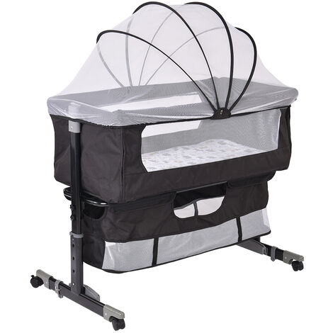Yongqing – Lit cododo réglable en hauteur avec matelas en coton anti-pression 3D – Parois latérales en maille respirante – Moustiquaire amovible (1/5)