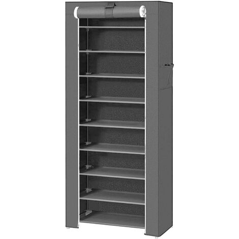 Yongqing – Armoire à chaussures 9 couches 60x30x160 cm – Toile non tissée résistante à l'humidité – Rangement pour couloir, salon, balcon (1/5)