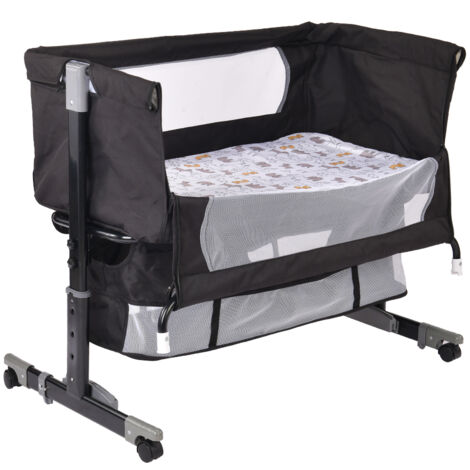 YIMING 3-en-1 Berceau Cododo Bébé – Réglable, Roulettes, Moustiquaire & Matelas, Gris (0-36 Mois)