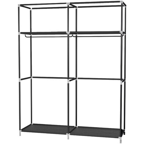Armoire de Rangementpenderie Armoire Pliable en Tissu H x L x P170 x108x45cm gris foncé (1/5)