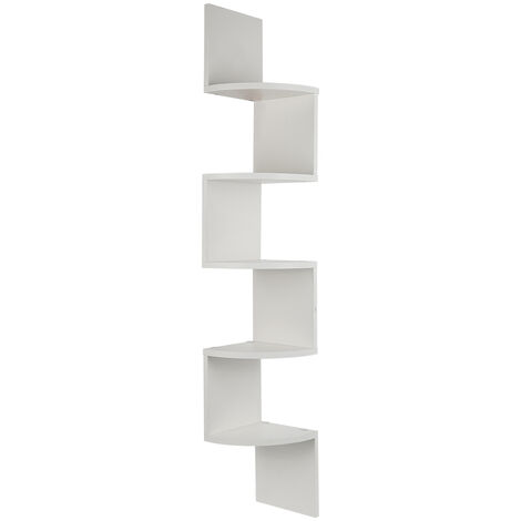 Étagère murale cintre d'angle étagère décorative taille 20×20×123cm blanc (1/5)
