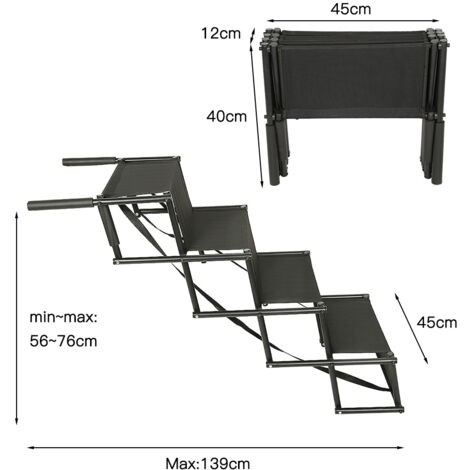 Haloyo – Rampe légère pour chien – Cadre métallique pliable – Fond antidérapant – Pour voitures, SUV et lits surélevés – Charge jusqu'à 75 kg (1/5)
