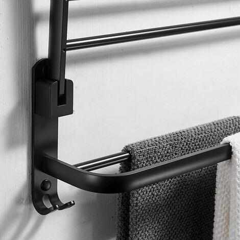 60×21×17CM Porte-serviettes simple en aluminium espace aluminium mat noir