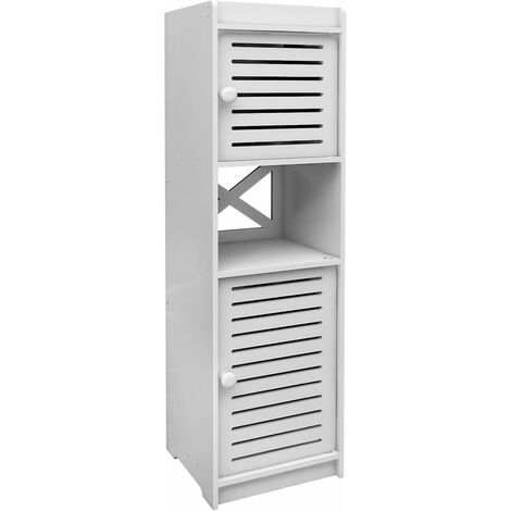 Yongqing – Colonne de salle de bain rangement moderne 20x20x75cm – Armoire blanche avec 4 étagères – Pour espaces réduits et accessoires de salle de bain