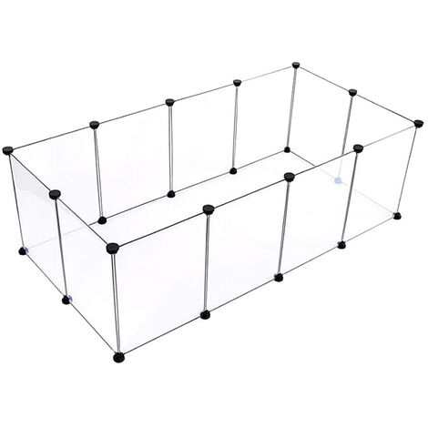 Enclos pour petits animaux Clôture modulable en plastique 143x71x47cm - 20 panneaux transparents (1/5)