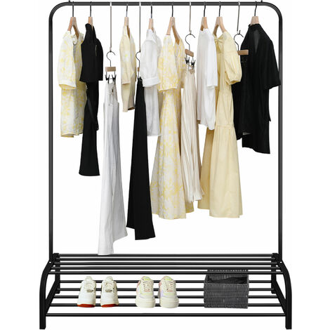 Porte-vêtements Autoportant Métal Doré - 180 Cm De Haut - Pour Robes Longues, Manteaux - Charge 5 Kg, Barre 30 Cm