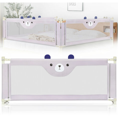 1×Portable Bed Rail Bed Rail for Toddlers Anti-Chute Barriã¨res de lit sécurité protection bébé 200×100cm ours de dessin animé