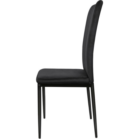 Ensemble De 6 Chaises De Salle à Manger En Velours Noir – Design Moderne, Piètement Métal, Nombreuses Couleurs