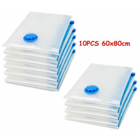 Lot de 10 Sac de Rangement Sous Vide Aspirateur Housses de Rangement sous Vide Voyages pour Vêtements Couettes Literie Oreillers (1/5)