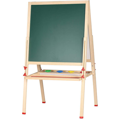 Chevalet pour Enfants Tableau de Dessin Magnétique Double Faces-Vert (1/5)