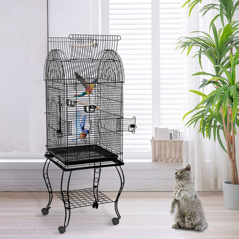 Cage pour Voliere Perch perroquets oiseaux 59×59×150cm
