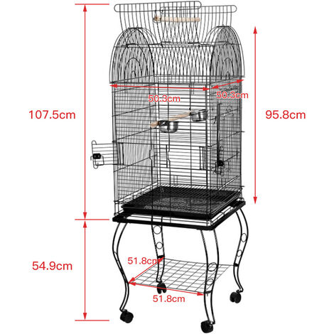 Cage pour Voliere Perch perroquets oiseaux 59×59×150cm