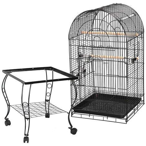 Cage pour Voliere Perch perroquets oiseaux 59×59×150cm
