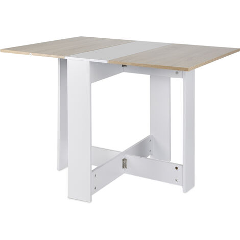 Table à manger pliante de 4 à 6 personnes de style contemporain blanc mat (1/5)
