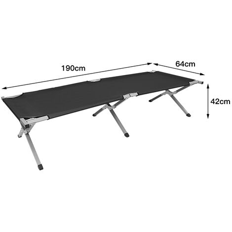 Lit De Camping HITORHIKE Pliable Compact – Noir – Pour Randonnée