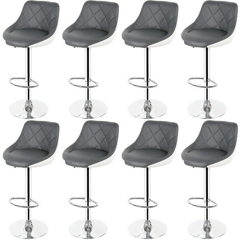 Lot de 8 Tabourets de Bar en Similicuir Hauteur Réglable Convient pour la Maison Bar (1/5)