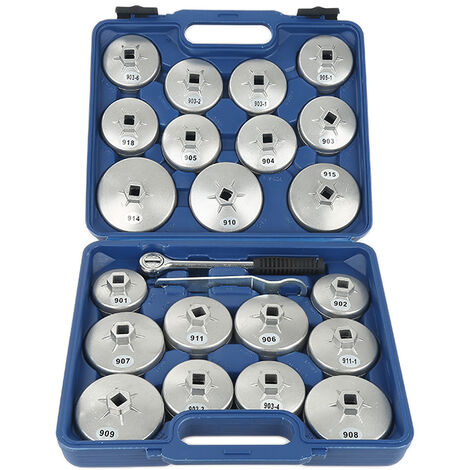 23 pcs clef à molette Filtre à huile Type de Wrench Set Socket Coupe Wrench outil (1/8)