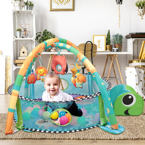 Cadre de fitness pour bébé en forme de tortue avec 30 balles marines vertes + diverses couleurs (1/5)