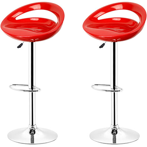 Tabouret de bar réglable en hauteur – Lot de 2 – Siège en ABS pivotant 360° – Hauteur 55-75 cm – Base chromée – Jeobest (1/5)