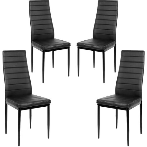Lot de 4 Chaise de salle à manger Noir (1/5)