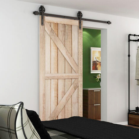 Système Porte Coulissante Système De Porte Coulissante Poulie Ferrure De Porte Coulissante Poignée De Porte Coulissante-Stripes-200cm | Leroy Merlin
