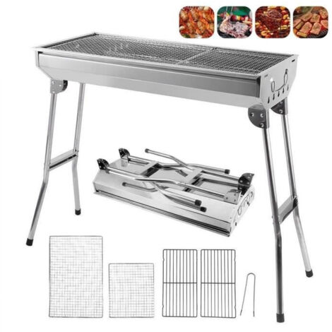 Barbecue à Charbon Jardin Table en Acier Extérieur Pliant inoxydable 73×33 5×70cm (1/5)