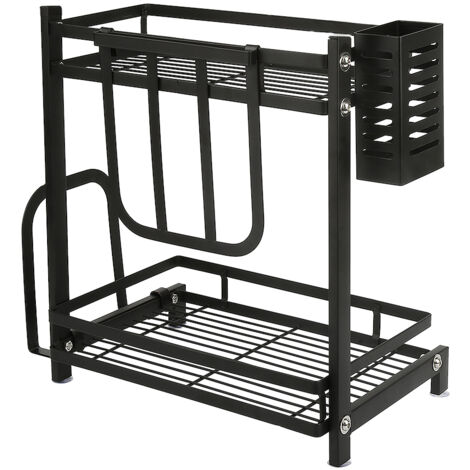 Égouttoirs à Vaisselle  2 Niveaux, Égouttoir Vaisselle sur evier,pour comptoirs de Cuisine,Noir