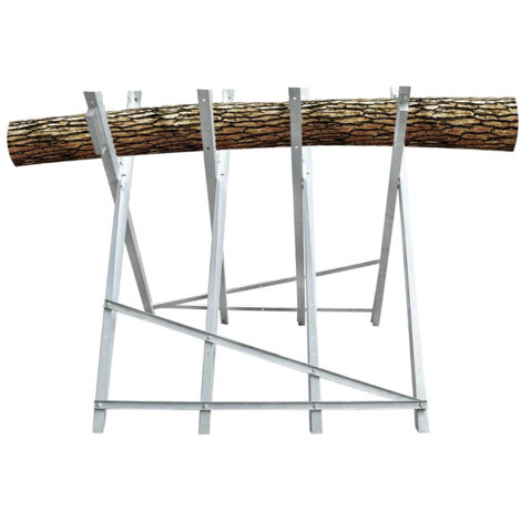 Tréteau de sciage pliable 4 Supports 80×80×84cm Argent (1/5)