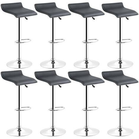 Lot de 8 Tabouret de Bar,Reglable en Hauteur et Pivotant,Maison Cuisine Bistro,Noir (1/5)