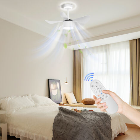 NETTLIFE Ventilateur de plafond LED avec éclairage - 49,5cm Moderne